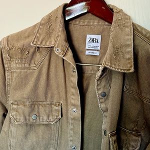 Zara Mens Distressed Oversized Jacket